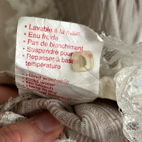 Vintage Women Cottagecore Lace Up Back Buttons Victorian Style Blouse Top Medium - Picture 7 of 7